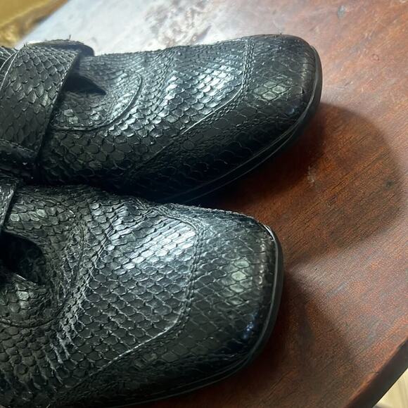 TOD’S SNAKESKIN OXFORD BUCKLE SHOES SIZE 7 - Picture 5 of 8